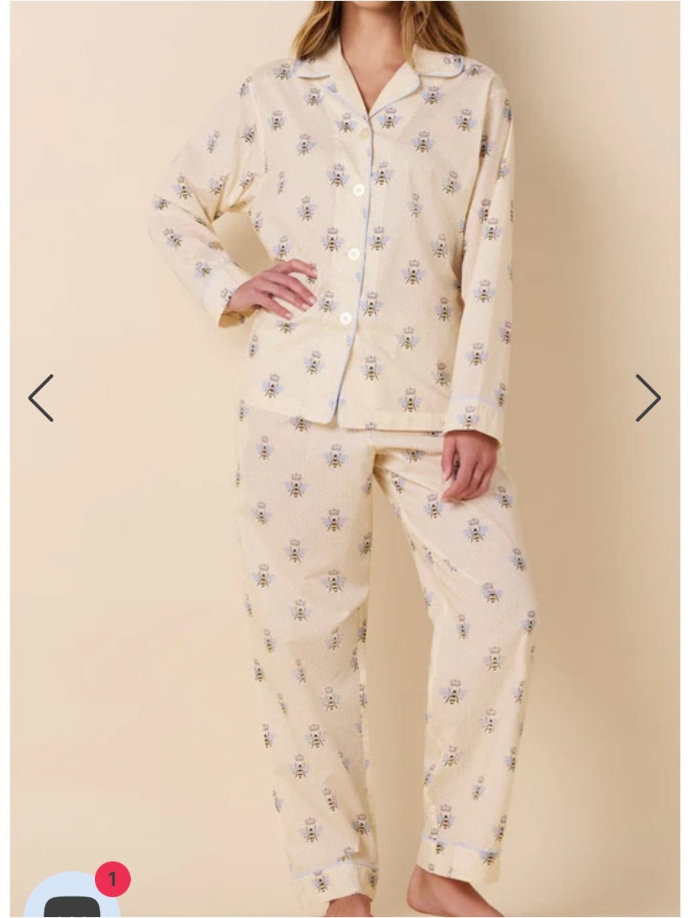 The Cat’s Pajamas Queen Bee Luxe Pima Pajama Set Size Small
